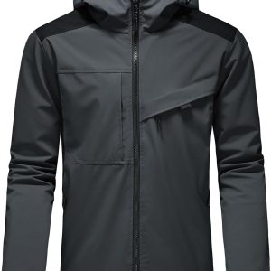Waterproof Jackets for Men Lightweight Rain Jacket Hooded Raincoat Zip Windbreaker for Running Hiking Travel