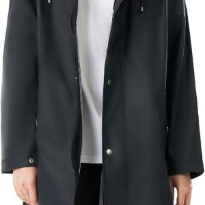 Raincoat for Women Waterproof Rain Jackets with Hooded Hiking Coat Outdoor Lightweight Windbreaker Hood Trench Coat