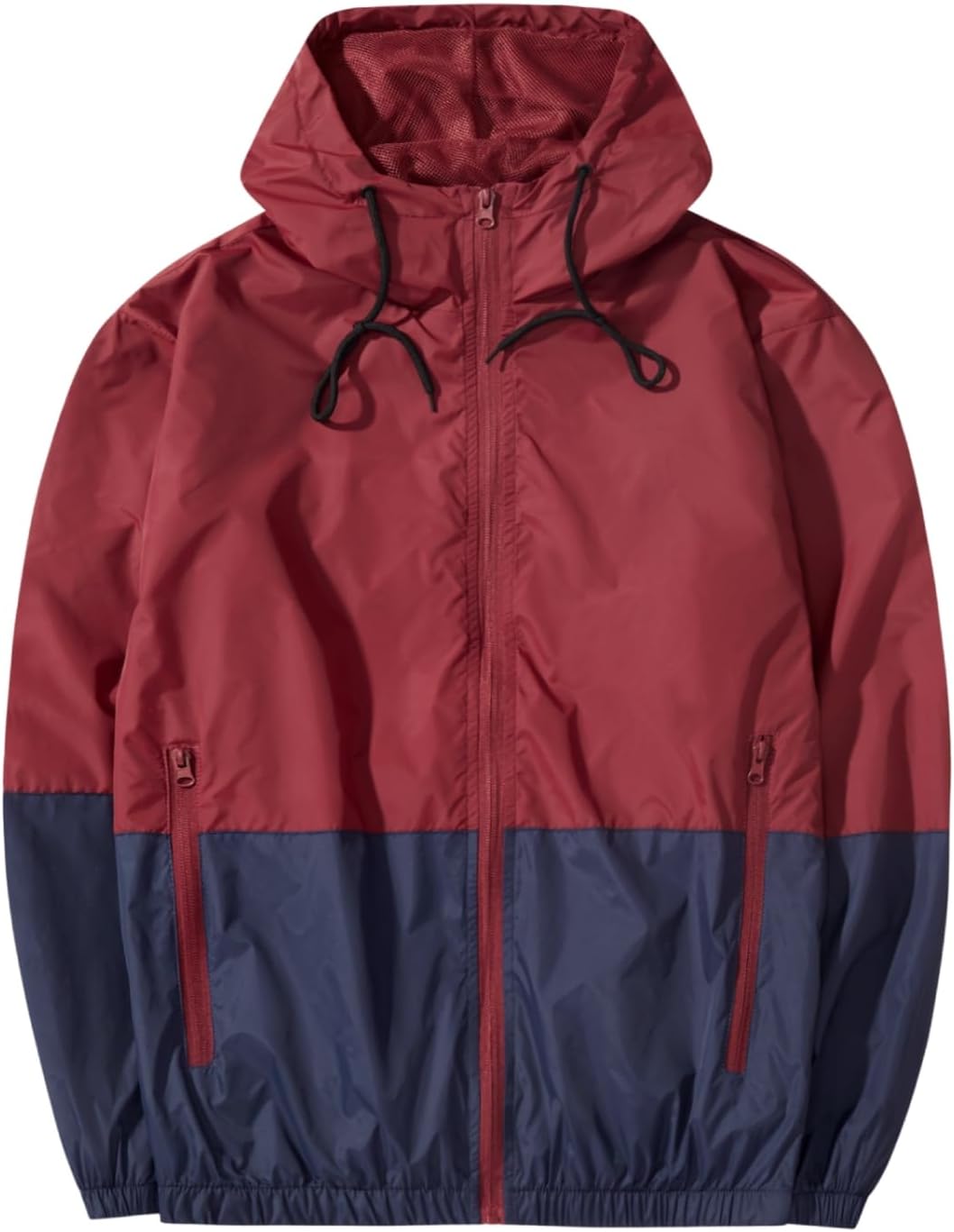 Men Lightweight Windbreaker Jackets Outdoor Hooded Pocket Raincoat Jacket