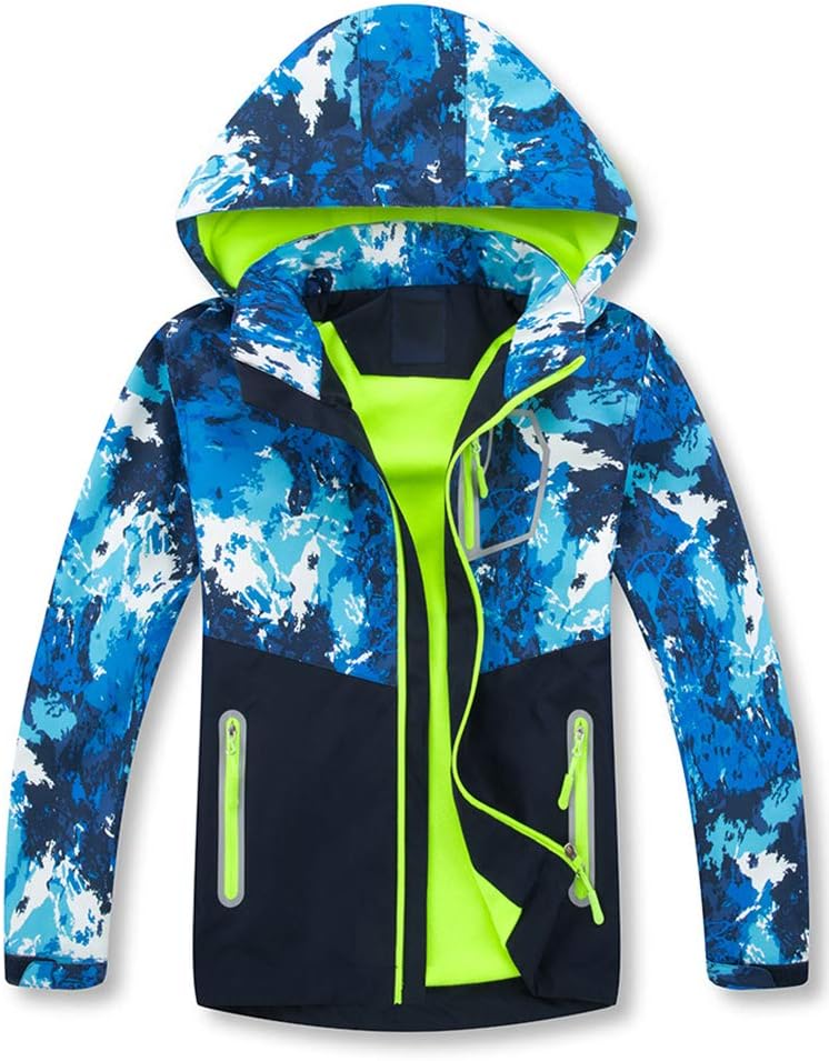 Boys Girls Rain Jacket Lightweight Raincoats Waterproof Hooded Windbreaker for Kids