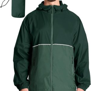 Men's Rain Jacket Windbreaker Packable,Lightweight Golf Rain Coat Inner Pocket for Camping Hiking Cycling