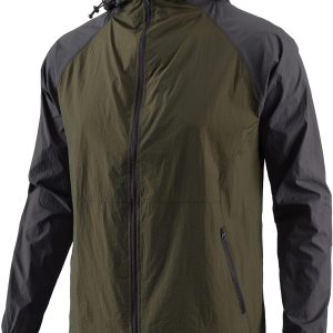 Men's Windbreaker Hoodie Zip Up Lightweight Nylon Rain Jackets for Outdoor Sports