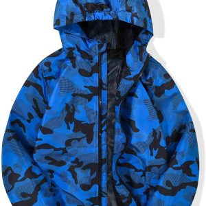 Boys Windbreaker Jacket Hooded Lightweight Windroof Water-resistant Outdoor Coats for Kids